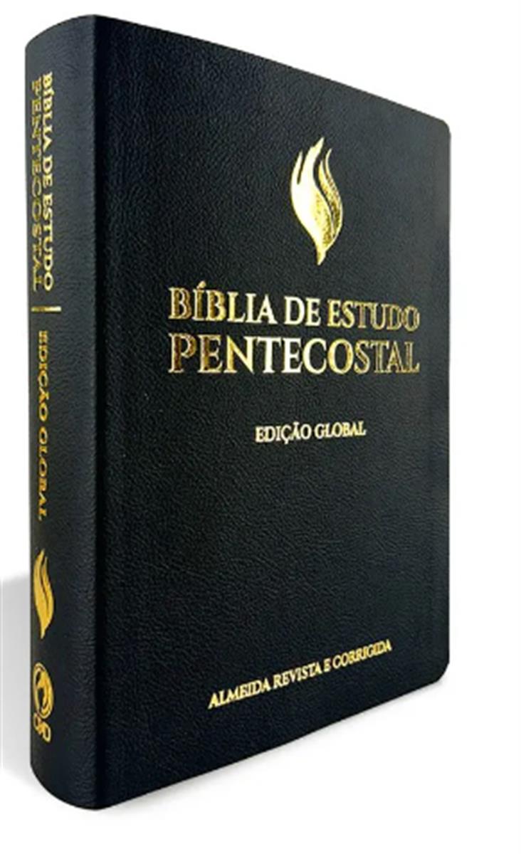 Bíblia de Estudo Pentecostal Grande Luxo - Preta - Edição Global